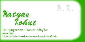 matyas kohut business card